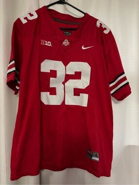 Nike Red Ohio State Football Jersey with White 32